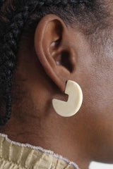 Ivory marble circle earrings
