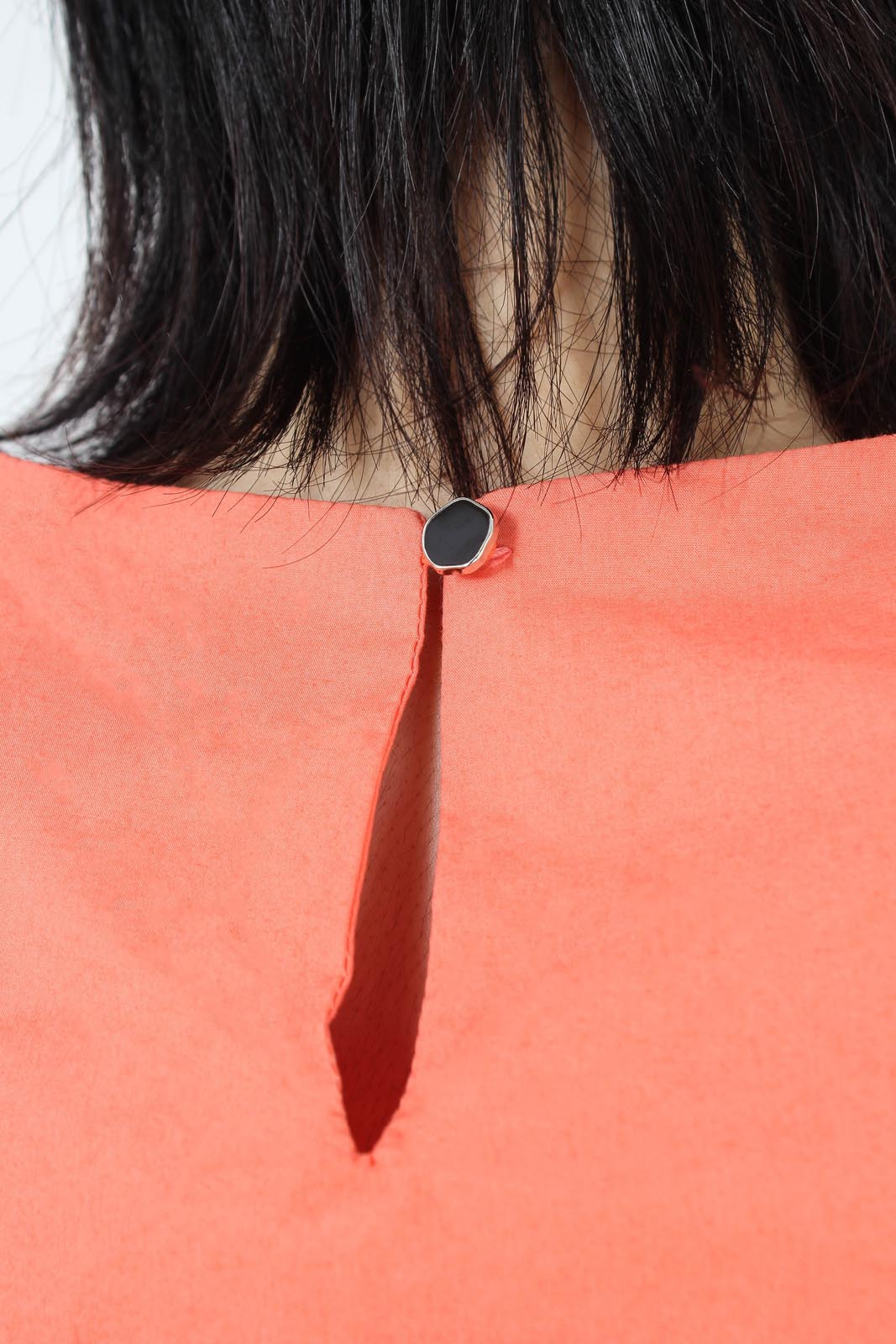 Orange drawstring waist puff short sleeved top