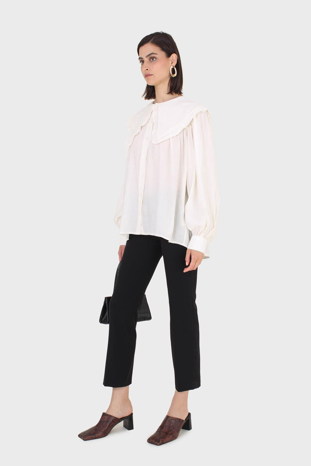 Black side pocket tailored trousers
