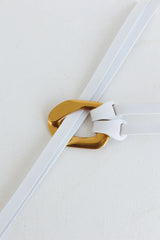 Lyan Gold Buckle Belt White