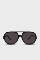 Black oversized aviator sunglasses