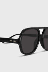 Black oversized aviator sunglasses