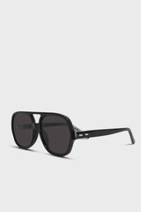 Black oversized aviator sunglasses