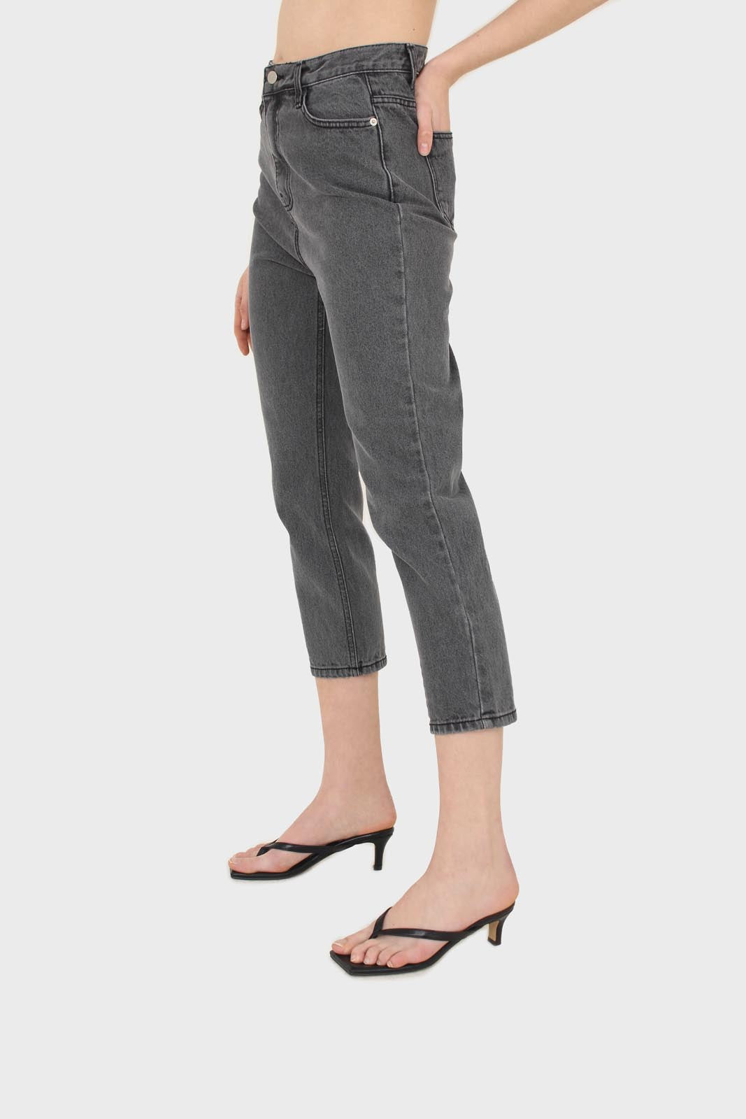 Washed grey mom jeans - 2302