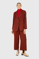 Dusty orange piping pocket oversized blazer