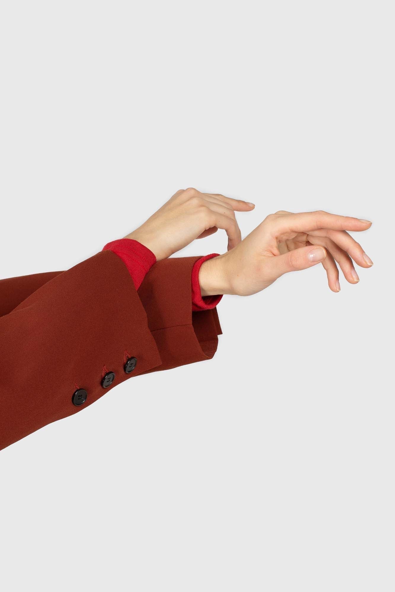 Dusty orange piping pocket oversized blazer