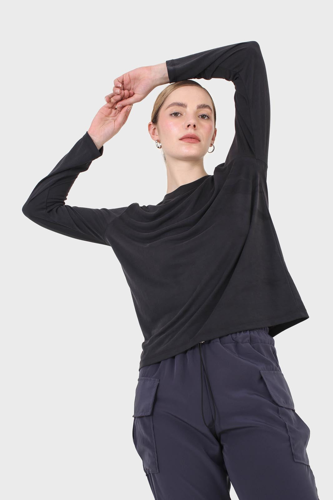 Black high neck perfect long sleeved tee