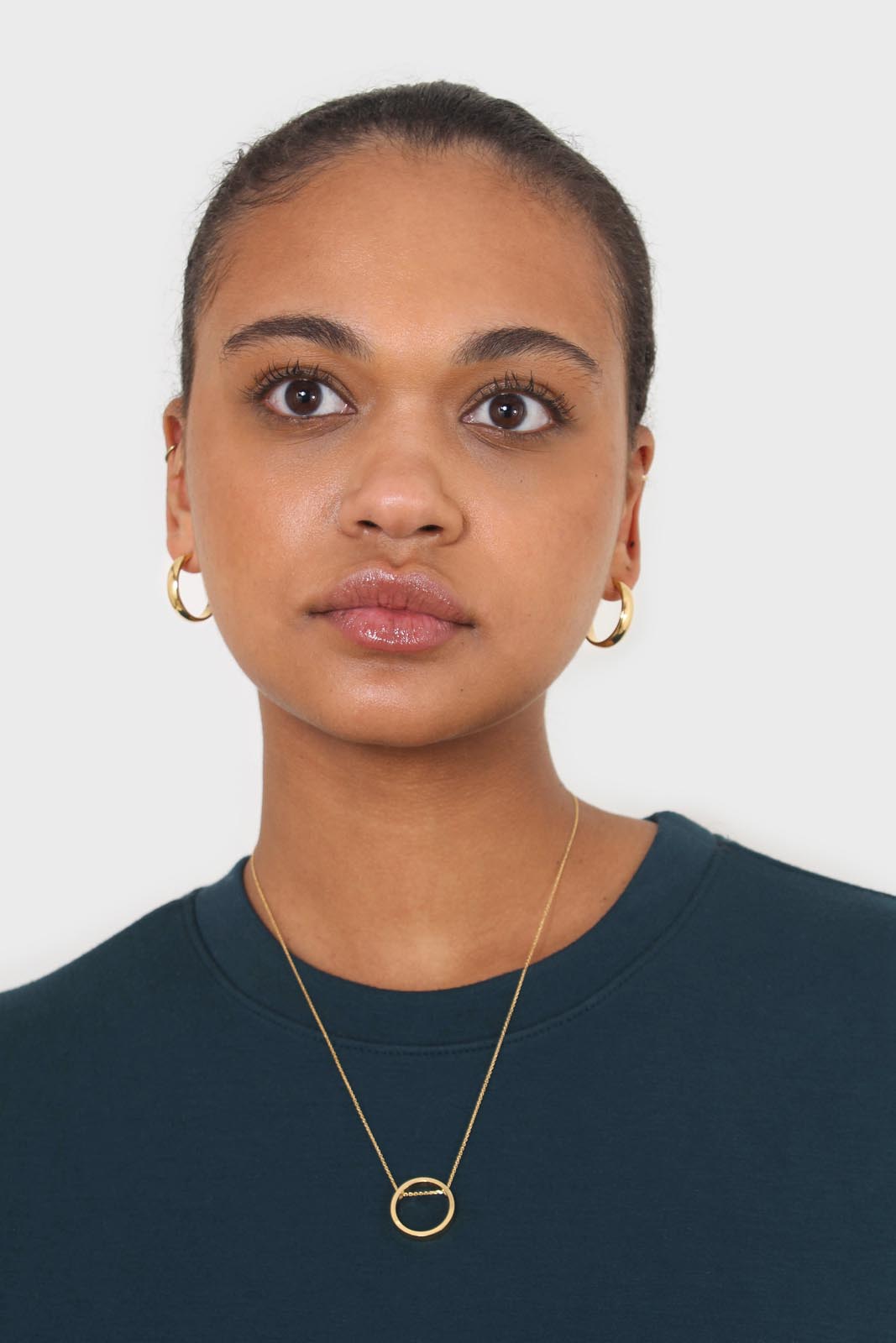 Dark green sharp seamed sleeve top