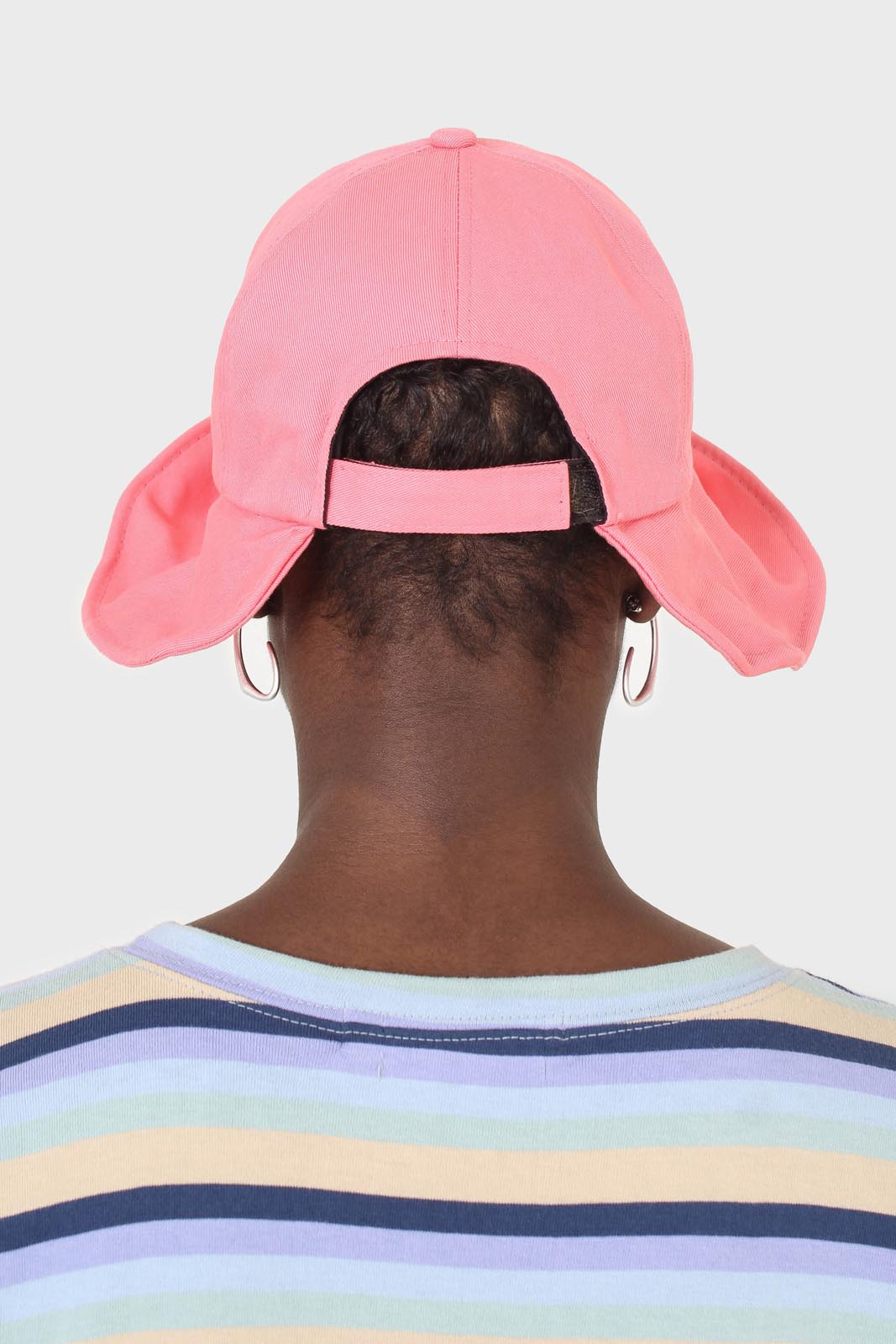 Pink velcro cotton bucket hat