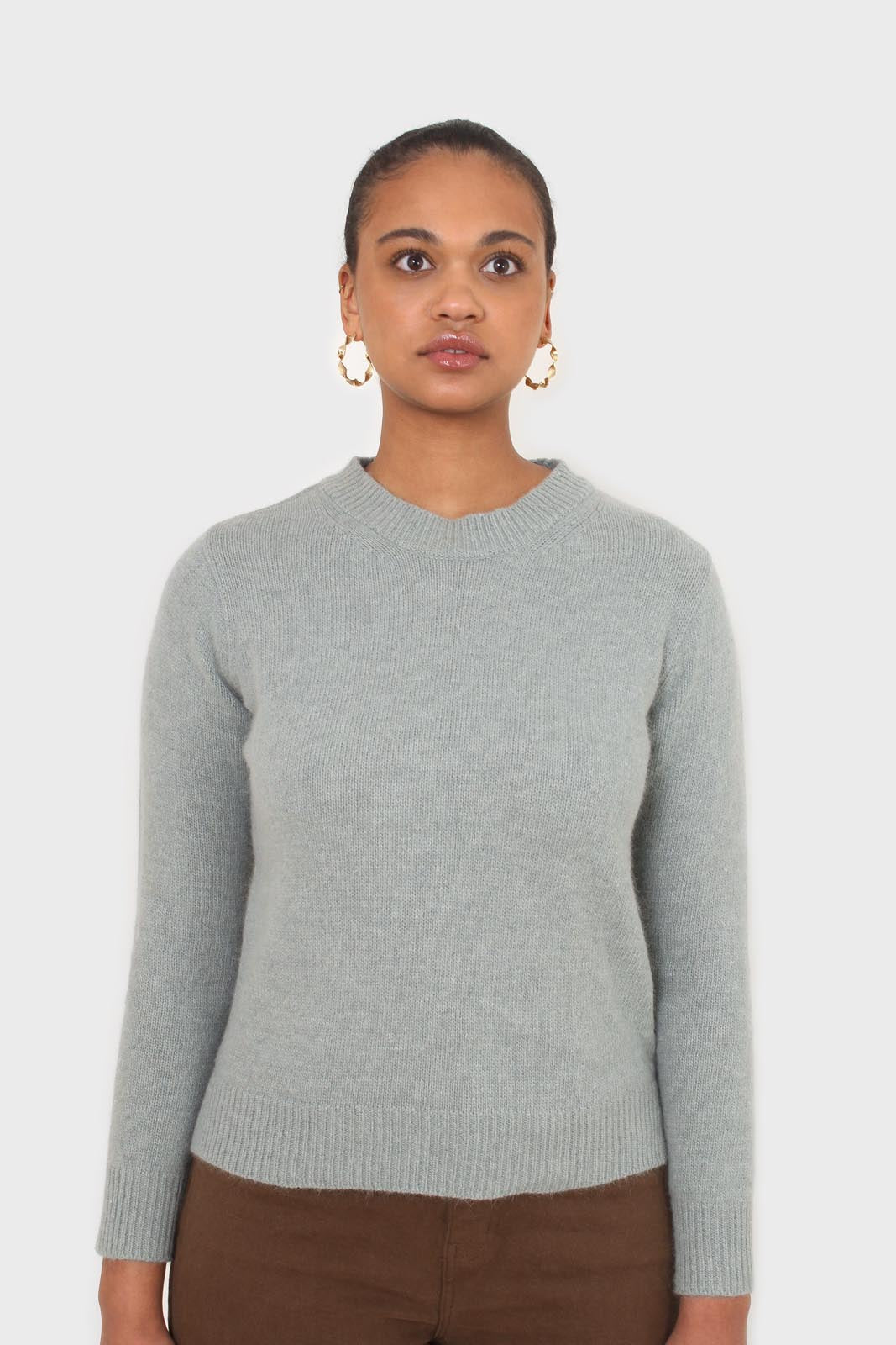 Mint angora crew neck jumper