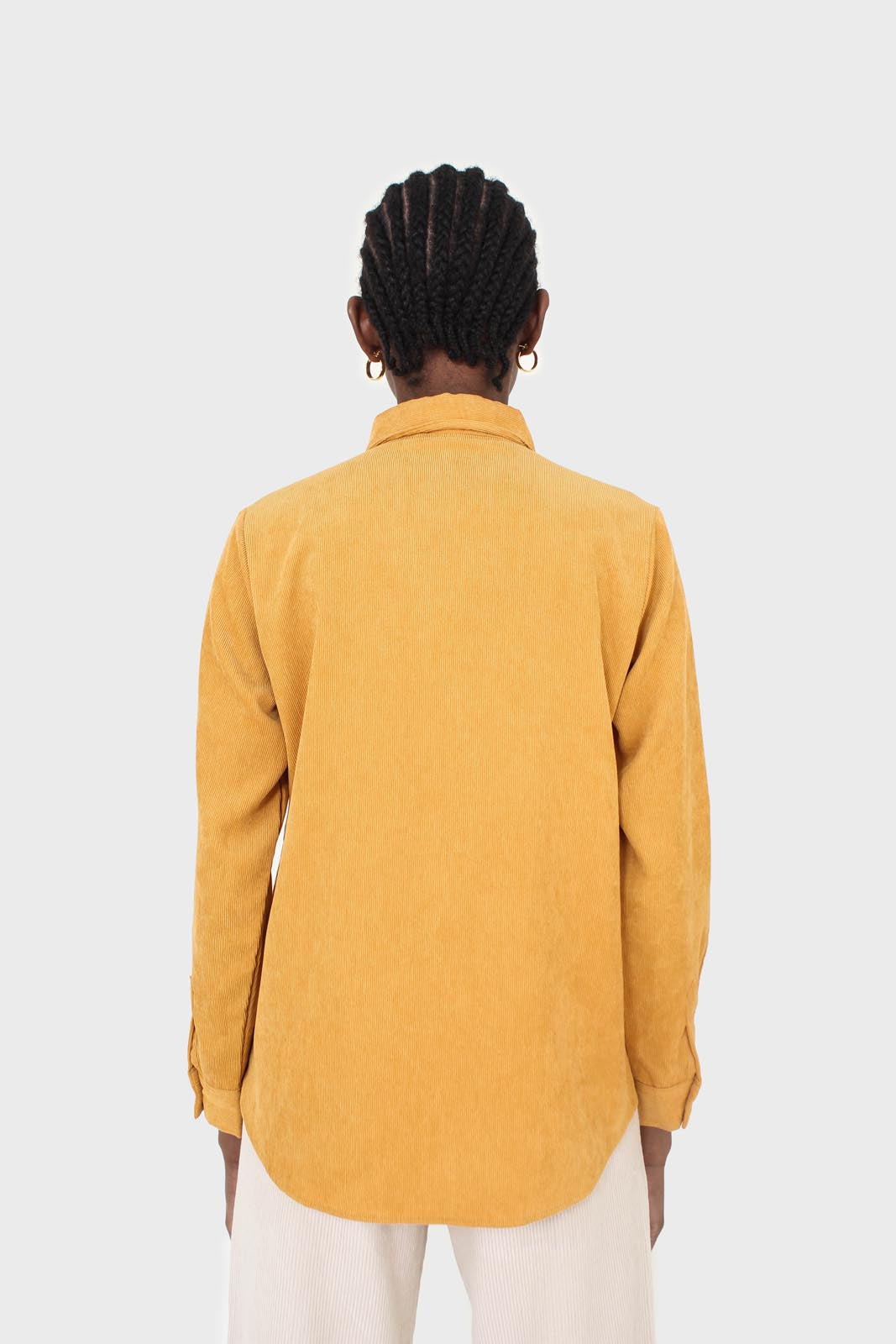 Mustard simple corduroy shirt