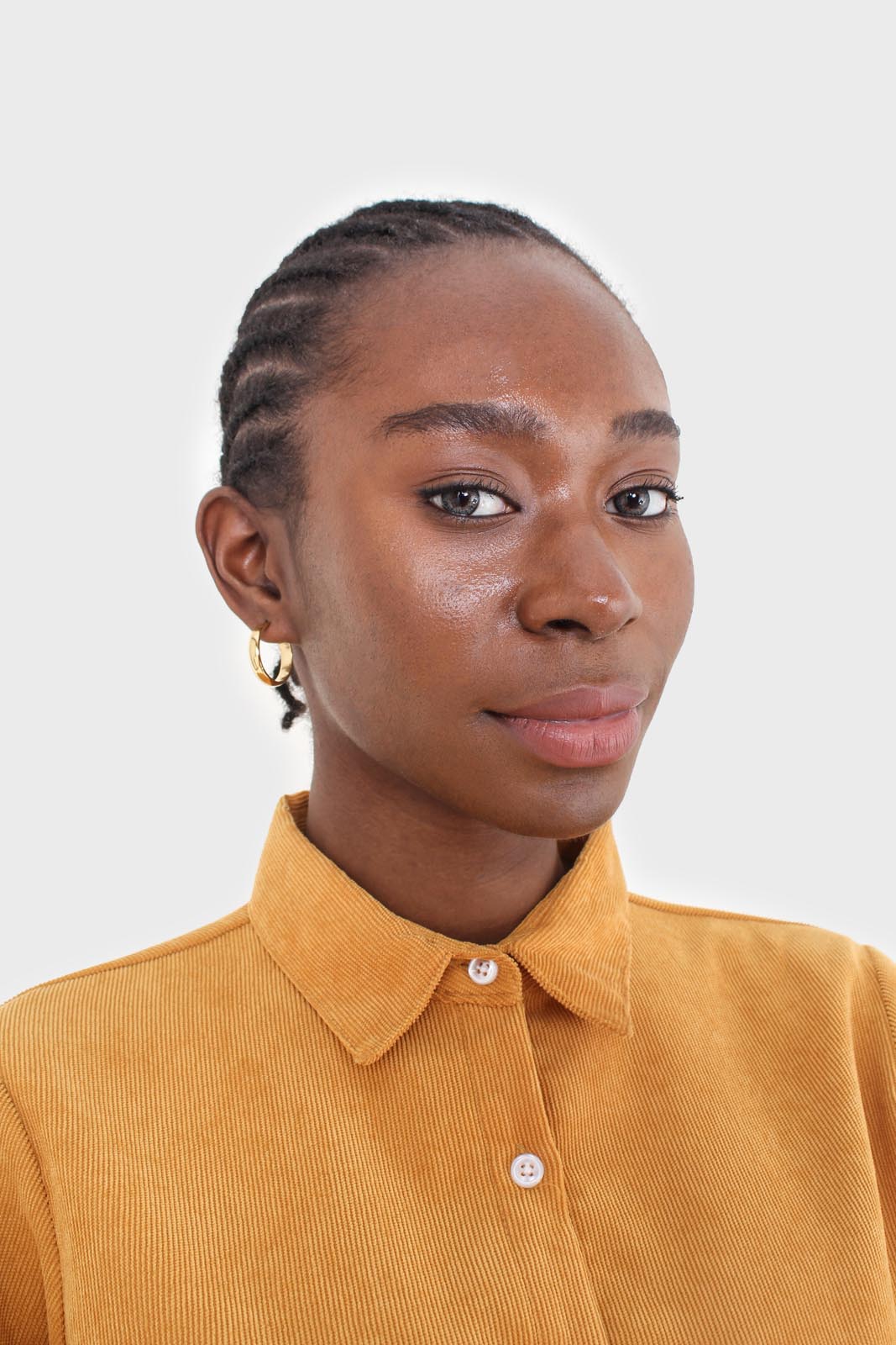 Mustard simple corduroy shirt