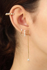 Gold pearl ear cuff