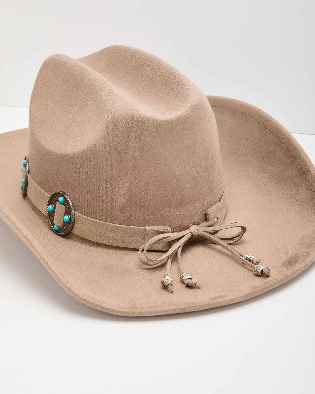 Salt Coast Faux Suede Turquoise Medallion Band Western Hat