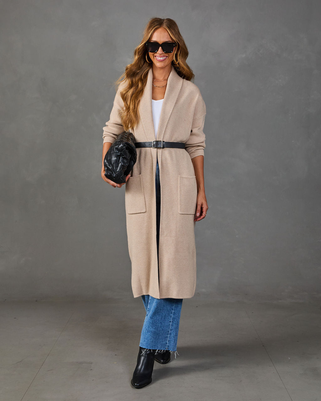 Loretta Knit Belted Long Line Cardigan