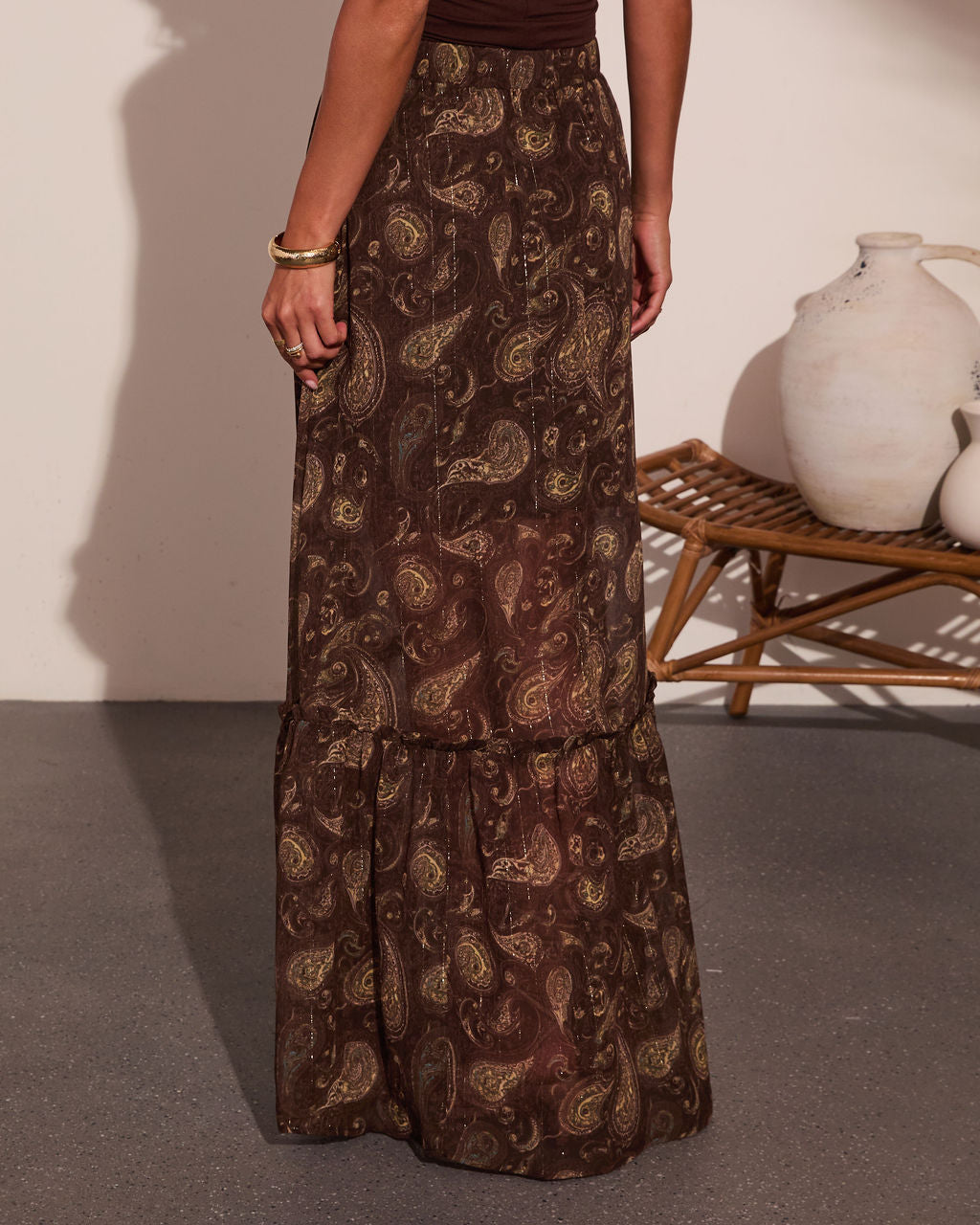 Sun Gold Paisley Maxi Skirt