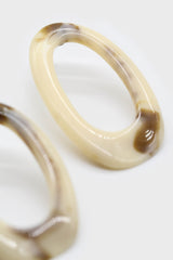 Large ivory irregular circle earrings