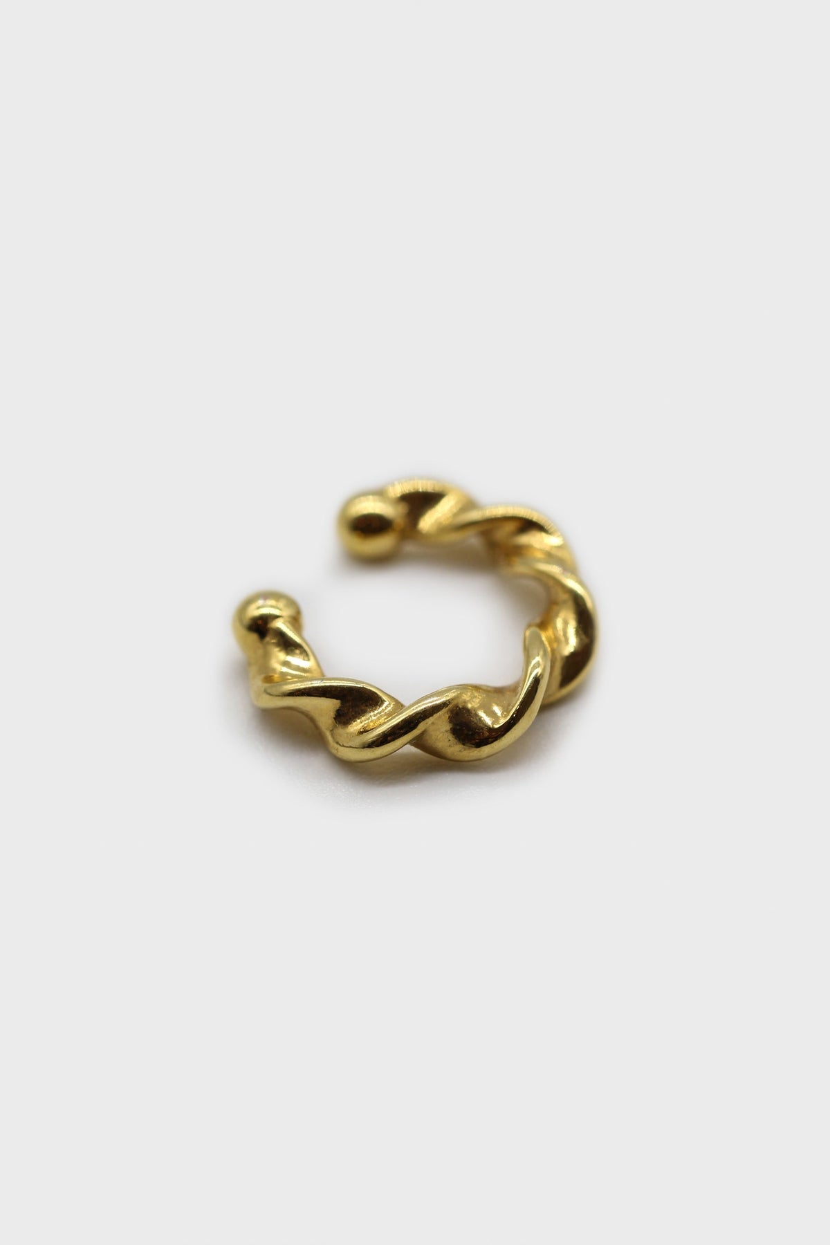 Gold twisted mini hoop ear cuff
