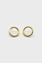 Gold hollow circle stud earrings