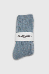 Baby blue rainbow fleck thick socks