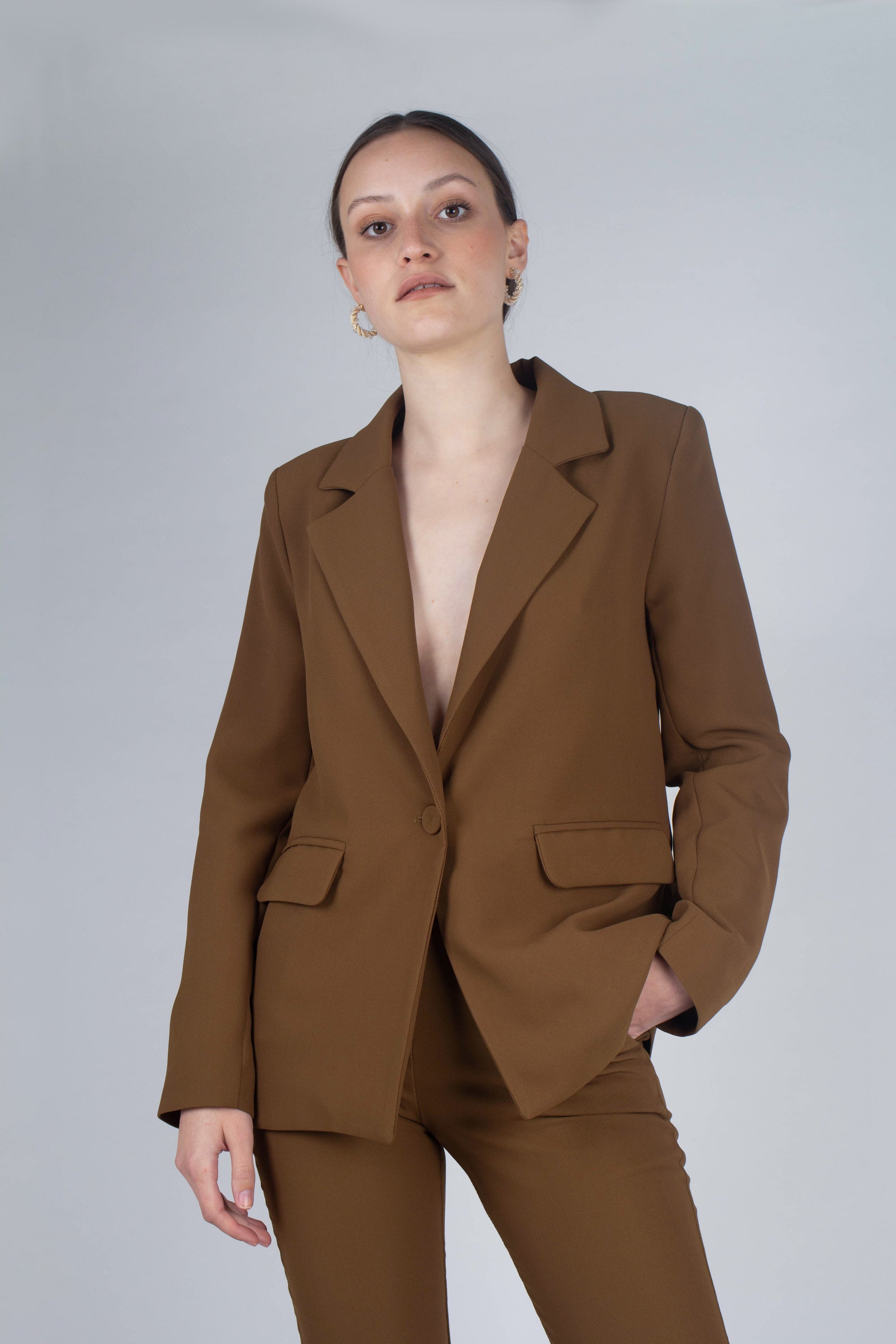 Mustard single breasted classic suit blazer