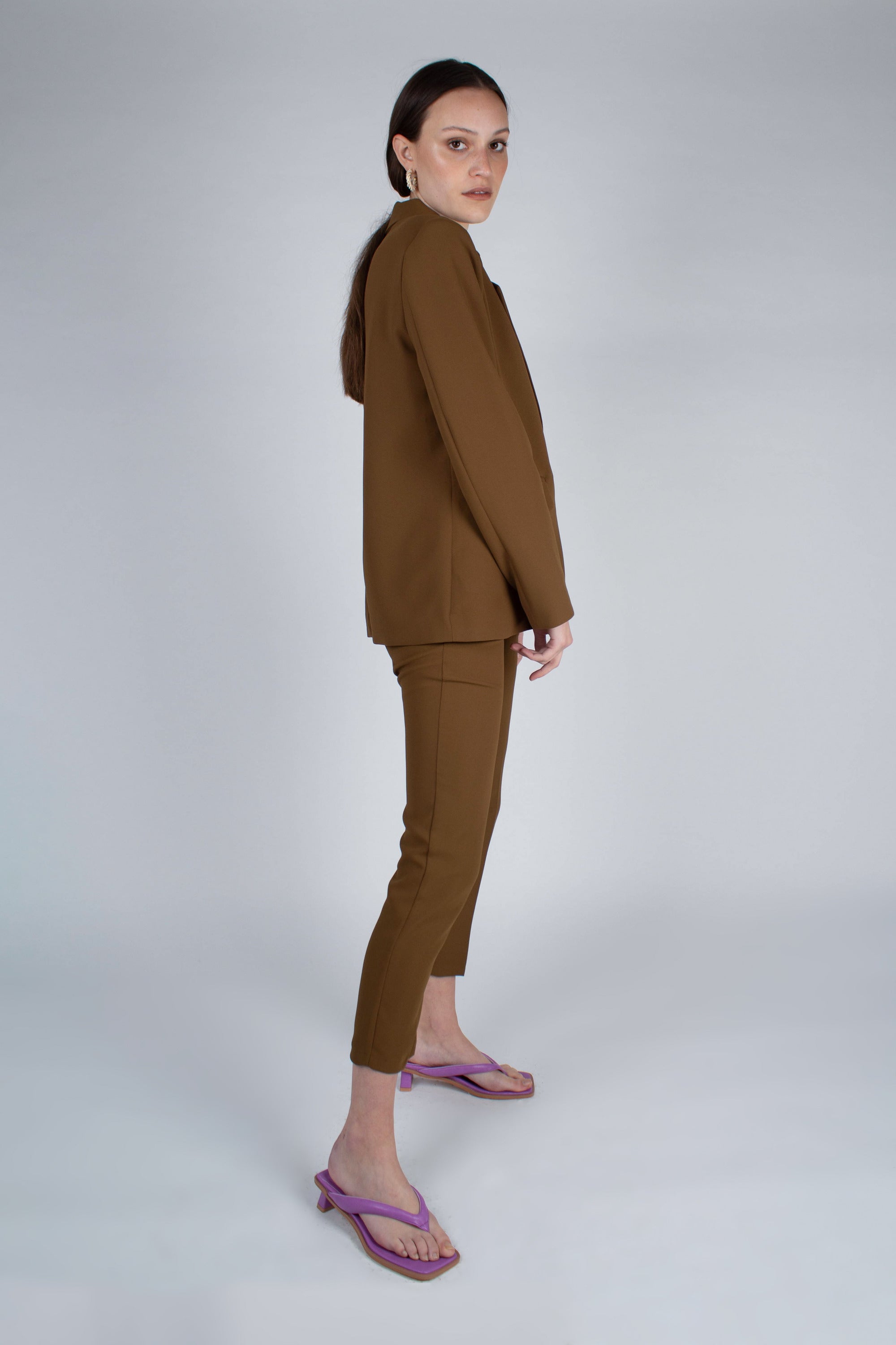 Mustard single breasted classic suit blazer