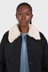 Light blue balloon sleeve angora jumper