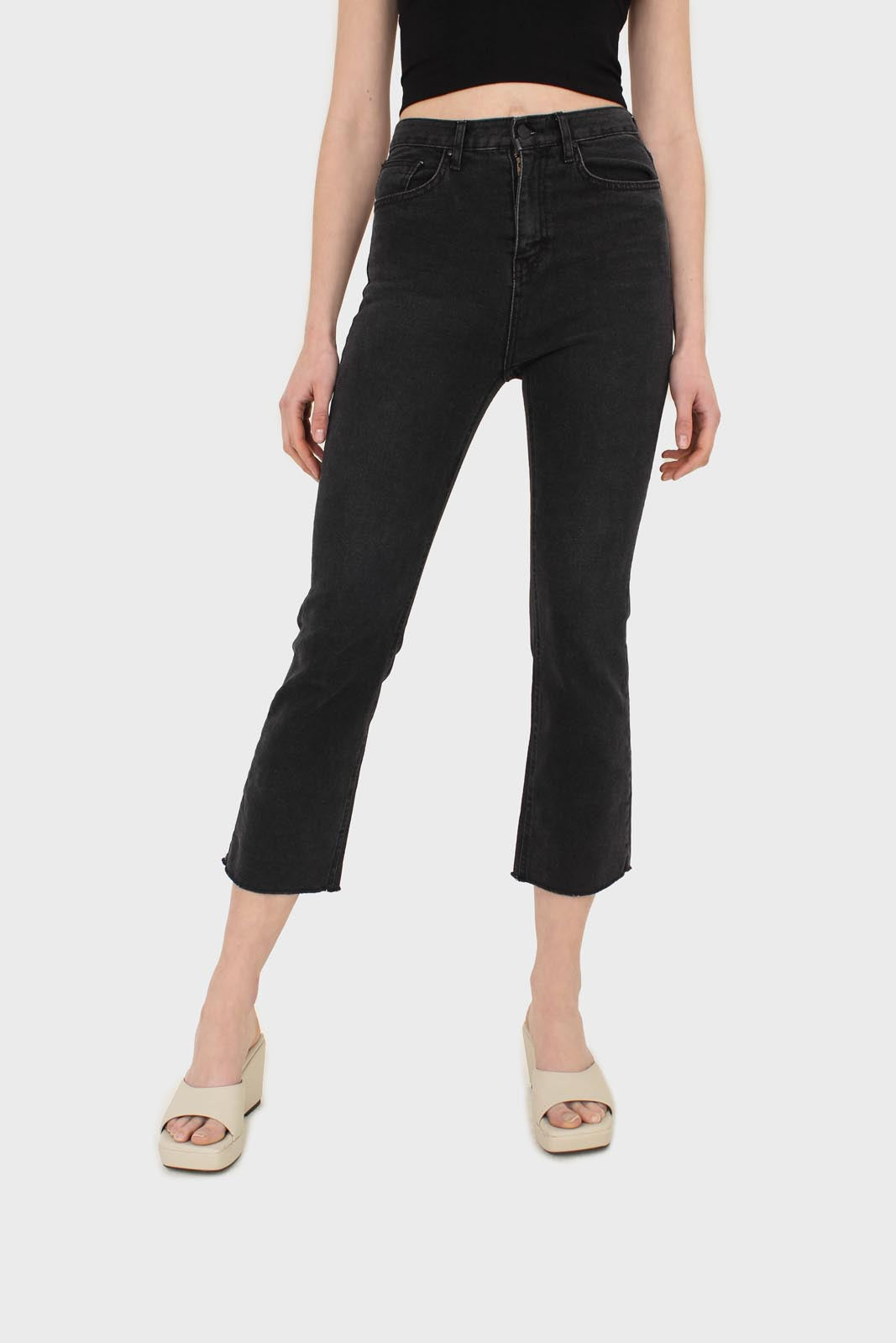 Washed black boot cut jeans - 3262