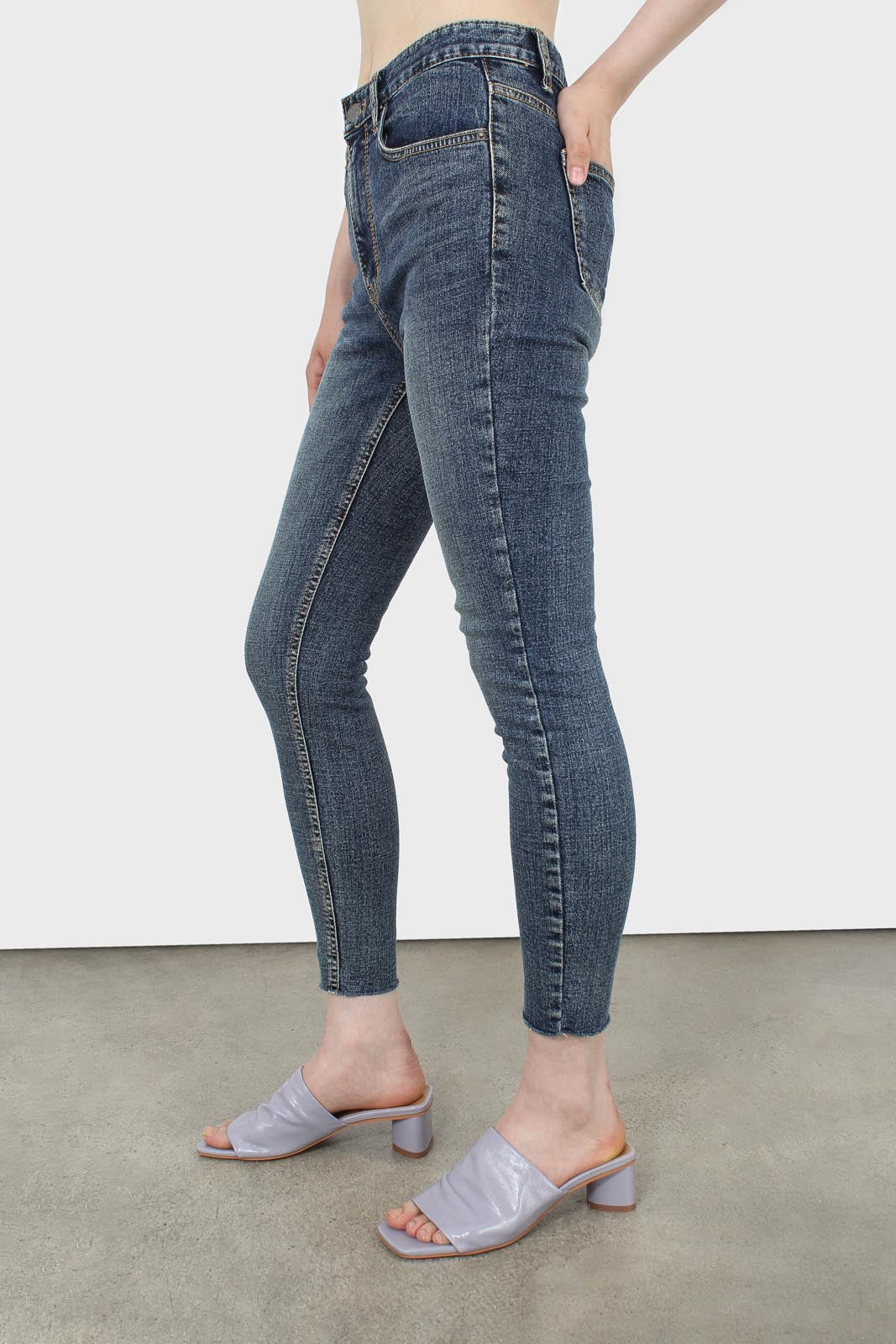 Mid blue skinny jeans-5354