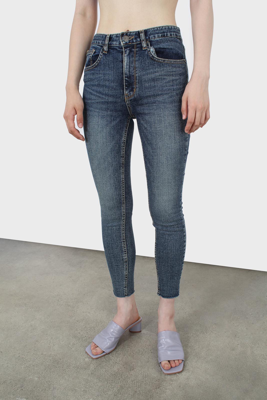 Mid blue skinny jeans-5354
