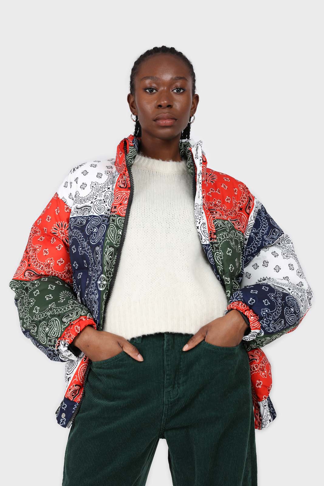 Ivory brush textured crew neck jumper