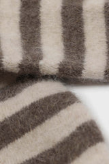 Oatmeal and brown striped angora socks