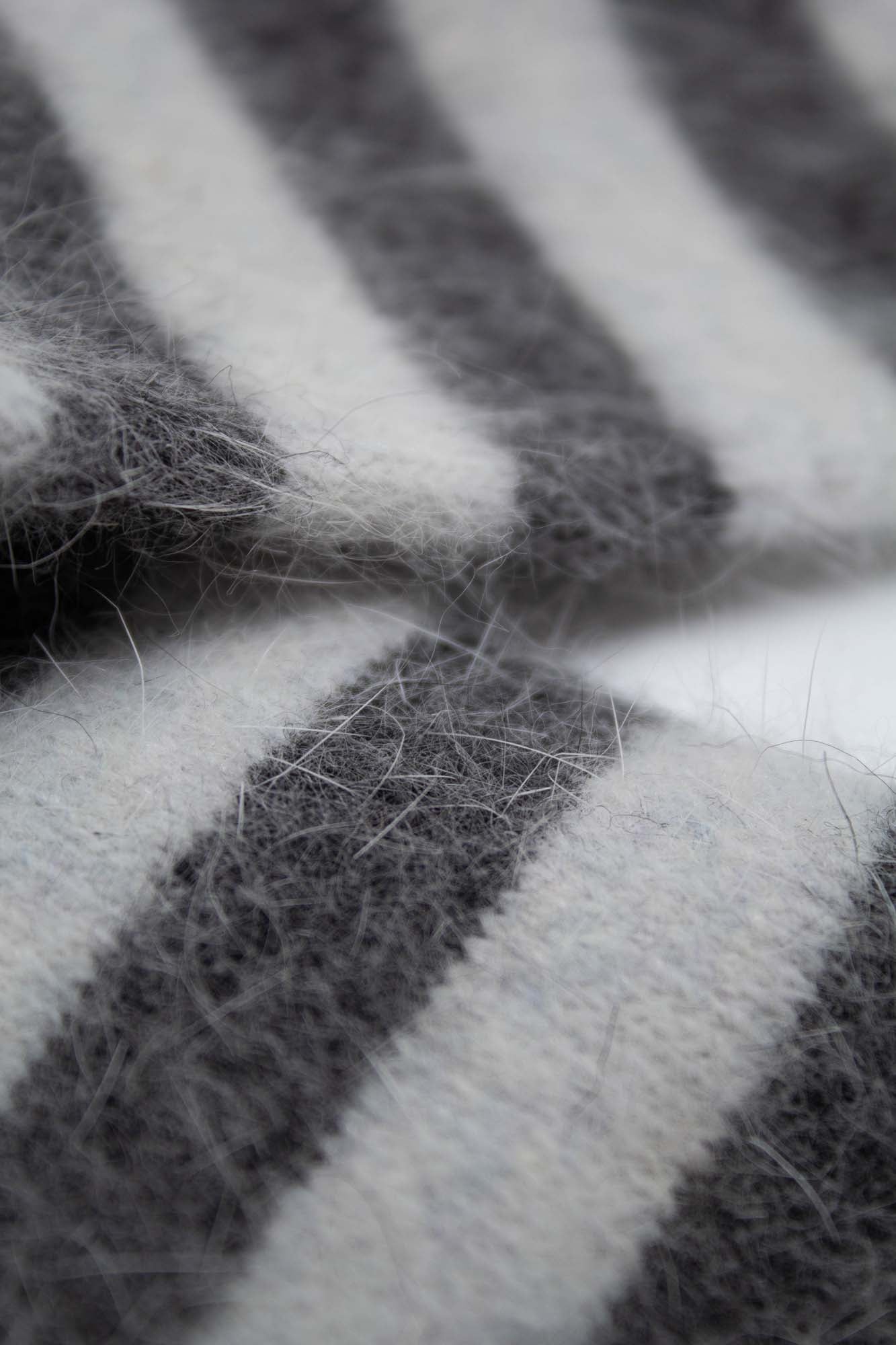 Ivory and grey striped angora socks