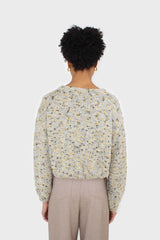 Grey and khaki rainbow crew neck jumper