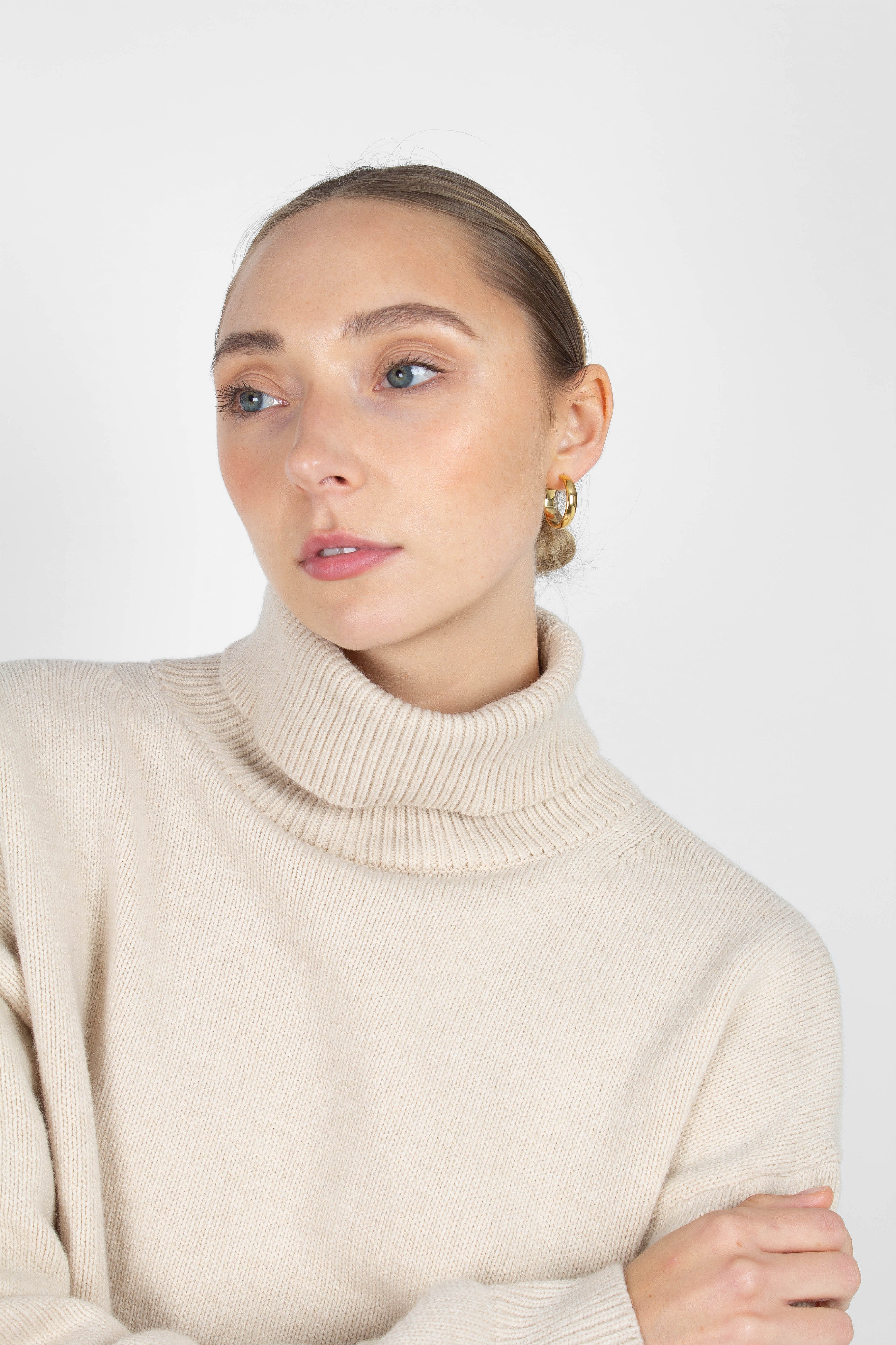 Ivory oversized wool turtleneck jumper