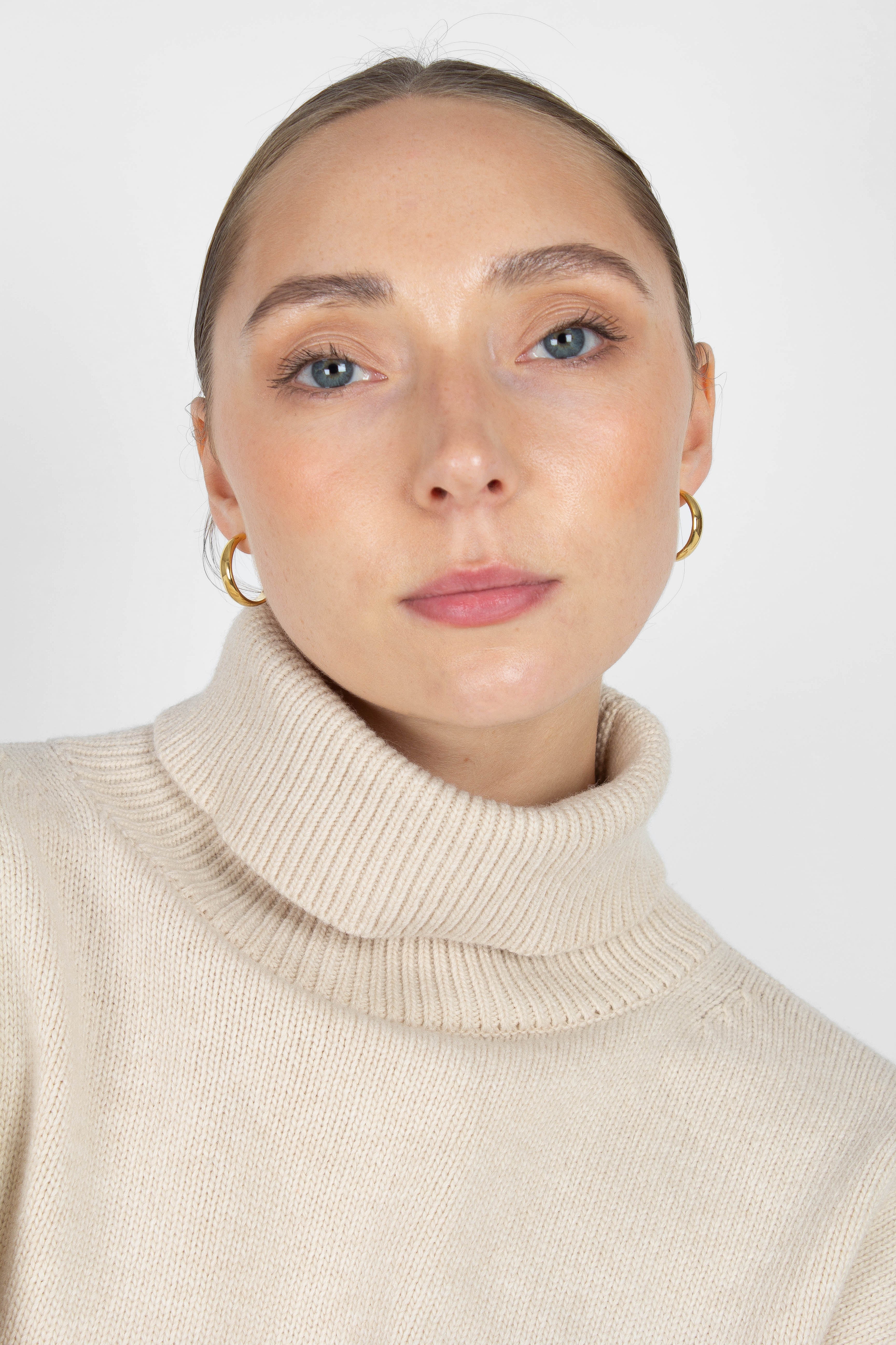 Ivory oversized wool turtleneck jumper