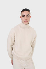 Ivory oversized wool turtleneck jumper