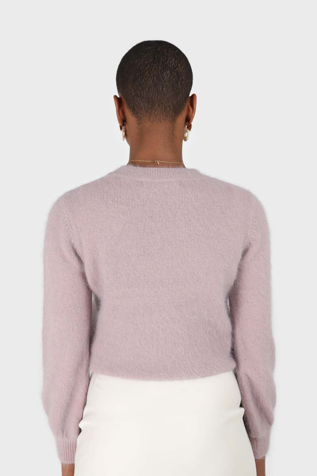 Cocoa balloon sleeve angora jumper