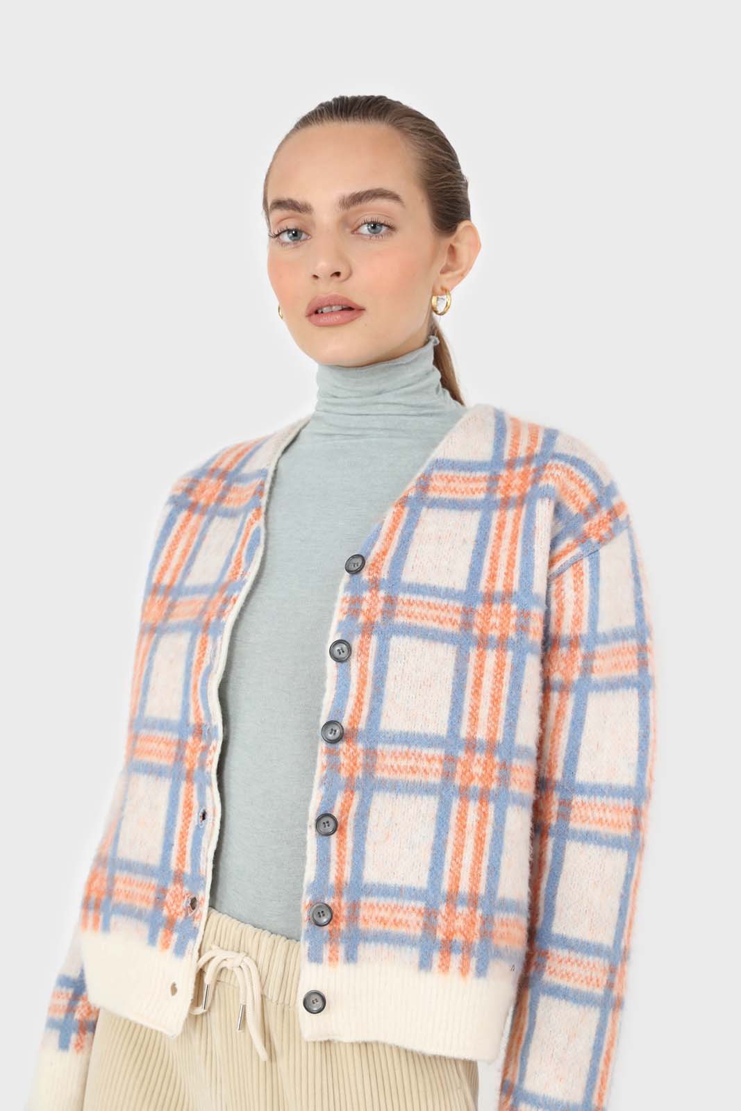 Blue soft thin turtleneck jersey top