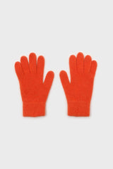 Bright orange mohair gloves