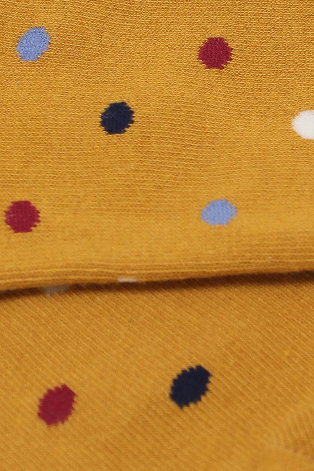 Yellow rainbow polka dots socks