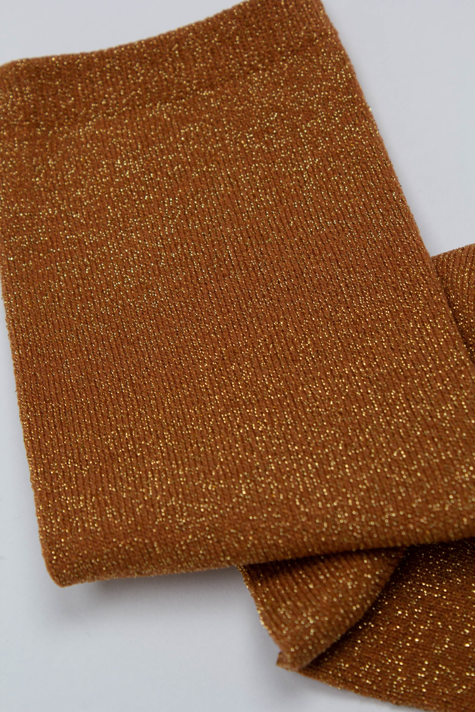 Mustard metallic smooth top long socks