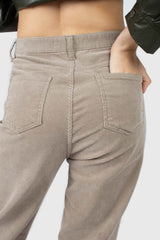 Beige micro corduroy loose fit trousers - 2314