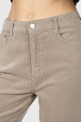 Beige micro corduroy loose fit trousers - 2314