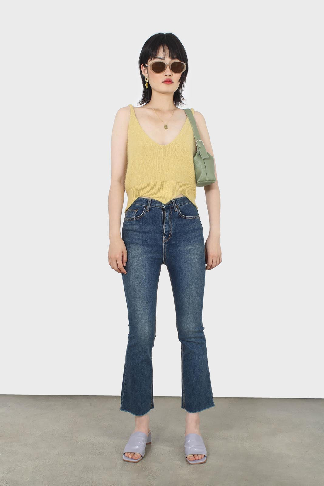 Washed blue boot cut jeans - 3262