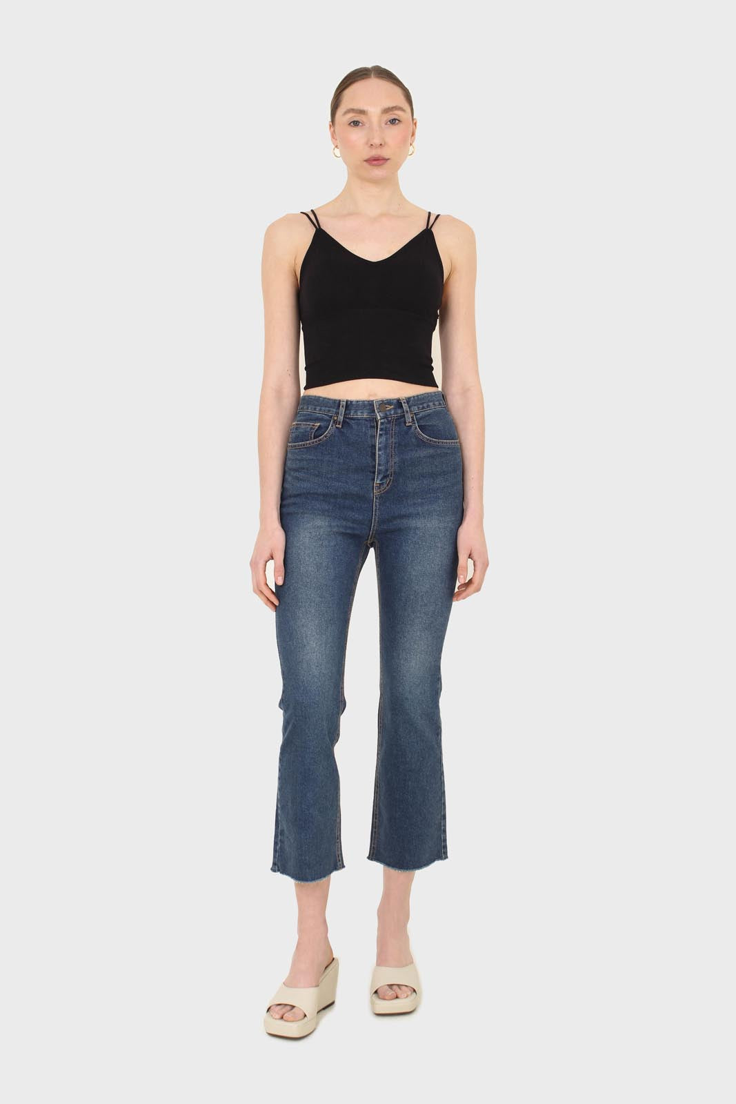Washed blue boot cut jeans - 3263