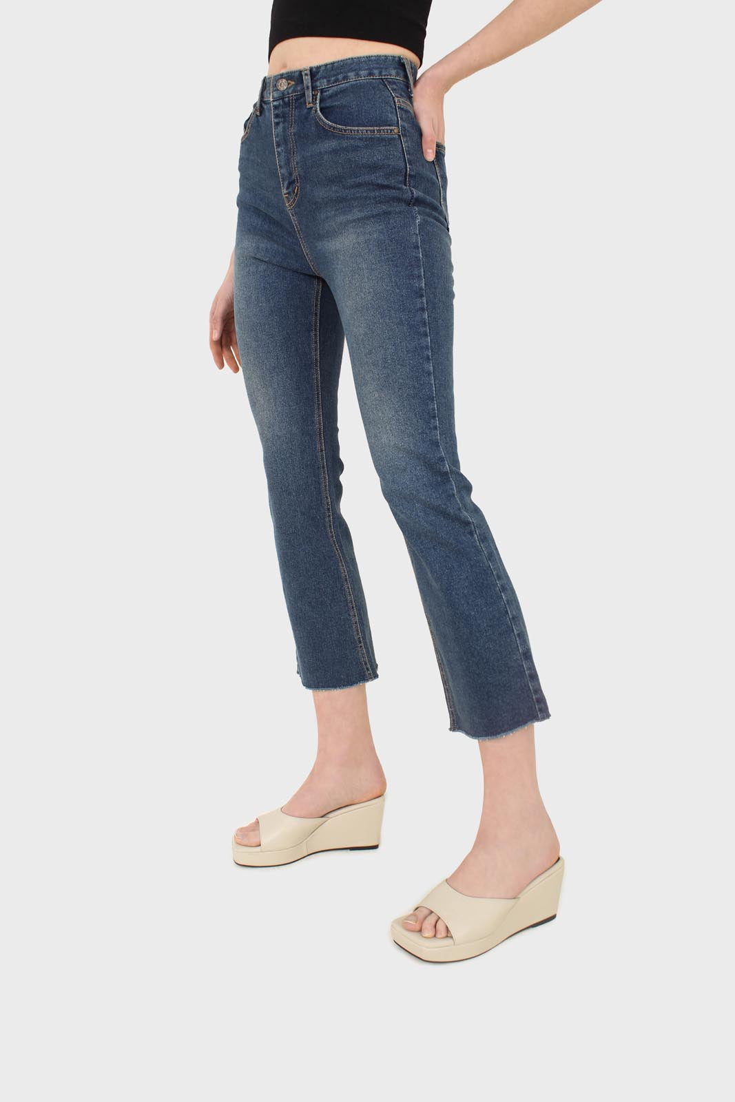 Washed blue boot cut jeans - 3263
