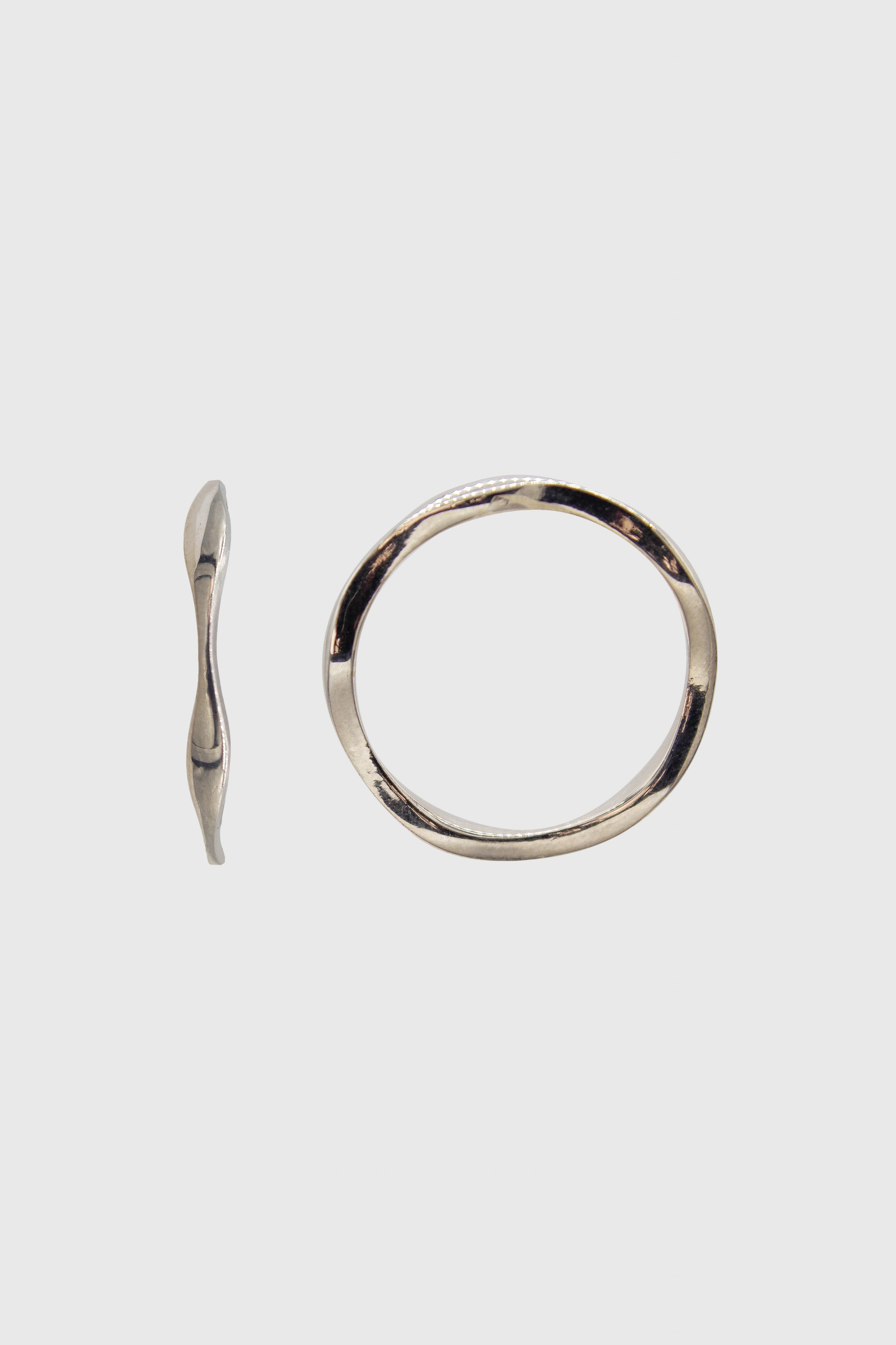 Silver waves ring