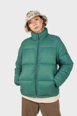 Teal thick classic puffer jacket