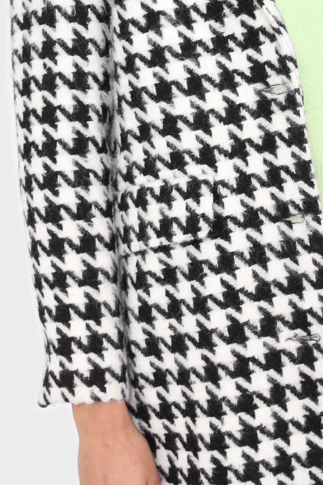 Black and white large houndstooth wool blazer